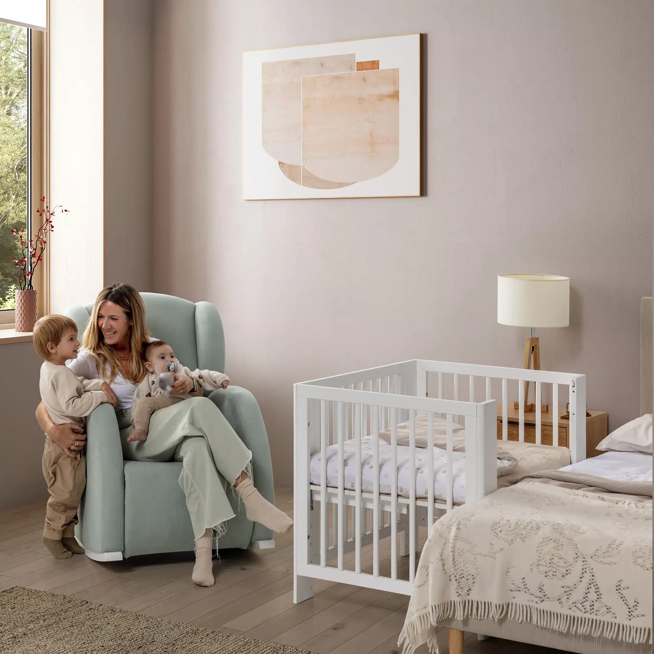 Micuna Mini Converbaby Beistellbett in Weiß