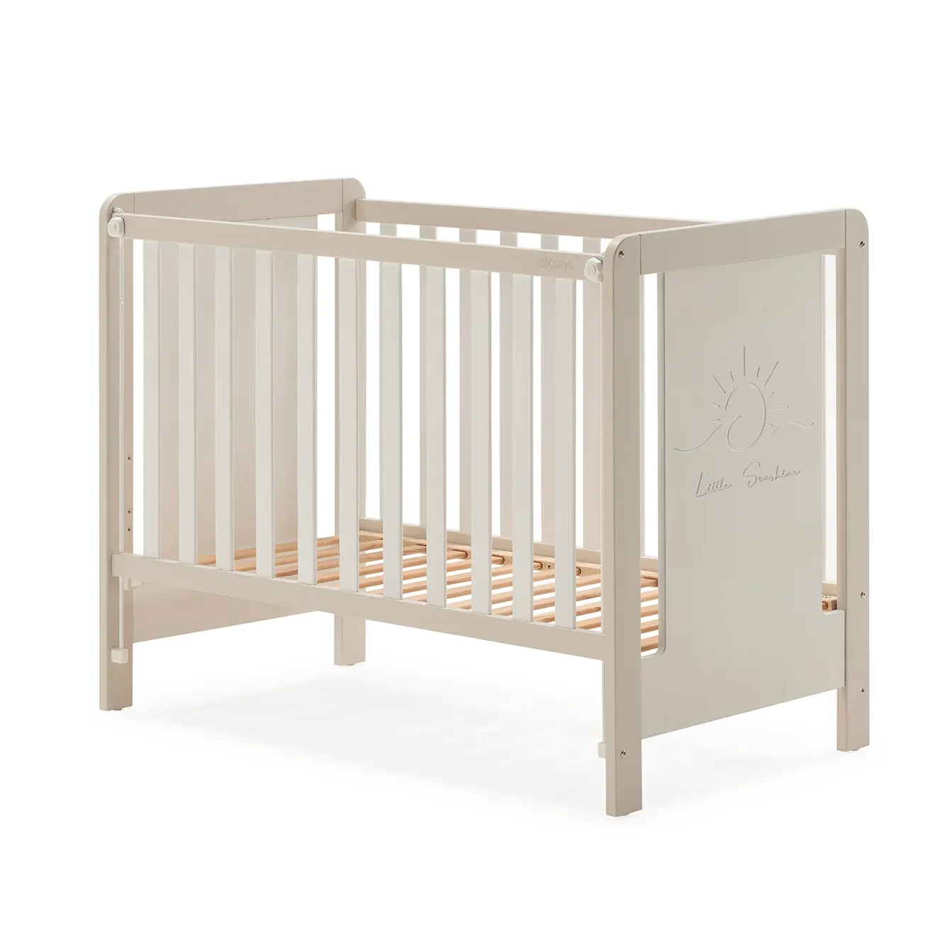 Babybett Luciana 120 × 60 cm in Weiß mit Motivdruck