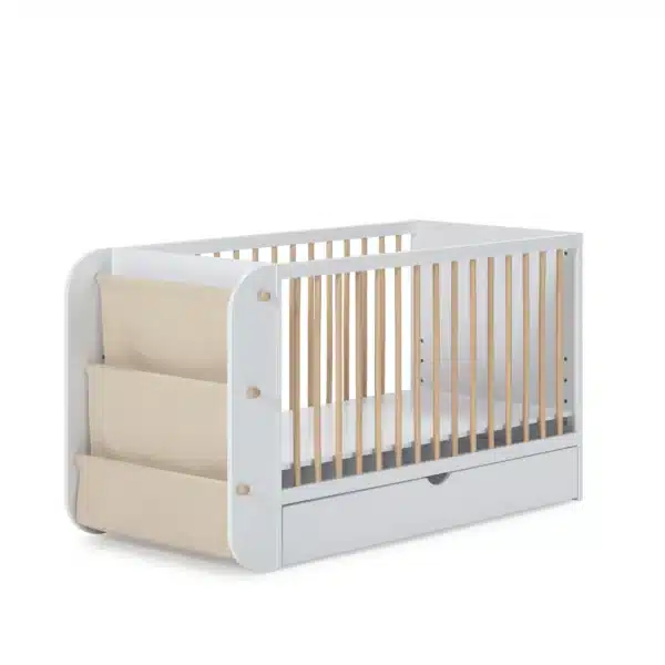 MICUNA Babybett Salonica 120 x 60 cm Weiß/natur
