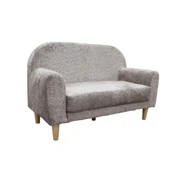 Kindersofa Duo mit Holzfüßen –Pecora Grau