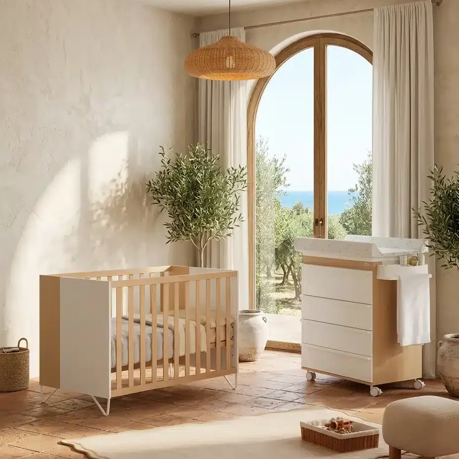 Babybett Amaia 120 × 60 cm Natur/Weiß