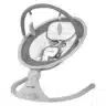 Babyschaukel Elite in Grau mit Spielbogen und zwei Spielzeugen.
