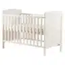 Babybett Lory in Weiß für Matratzen mit 120 × 60 cm.