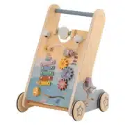 lauflernwagen Play With Me aus Holz mit Motorik-Spielbrett