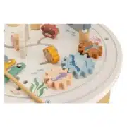 Aktivitätstisch Play With Me aus Holz in Pastellfarben mit Motorikschleifen